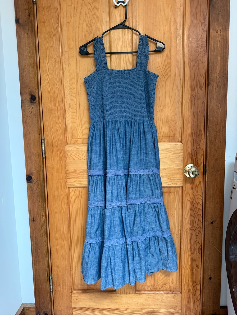 Lands' End Blue Tiered Sundress Large 14-16
